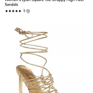 Sam Edelman Lylah Square Toe Strappy High Heel Sandals